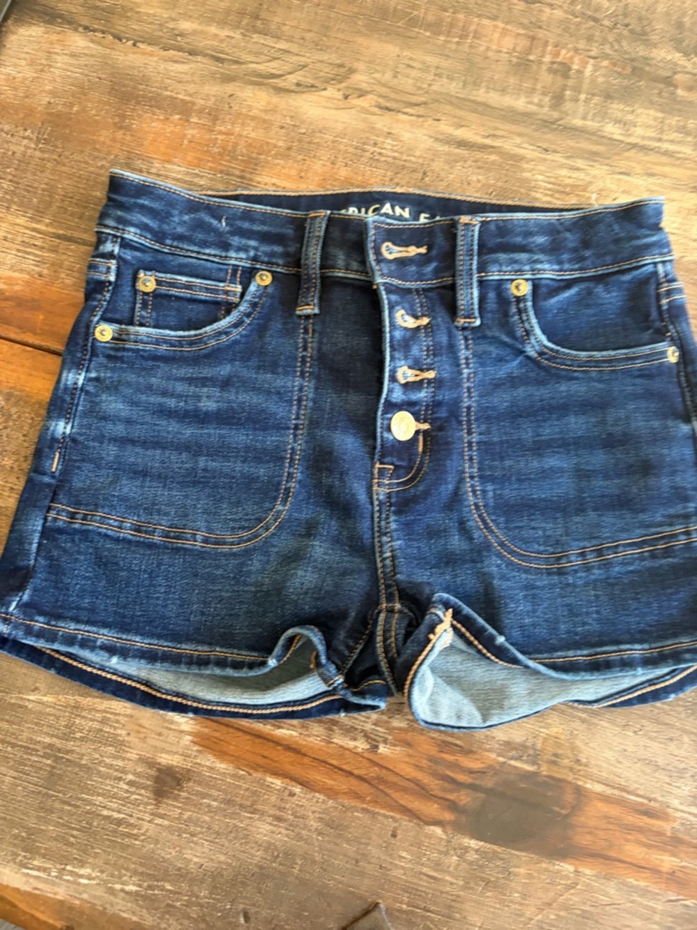 American Eagle Outfitters Dark Blue Denim Jean Shorts sz 0